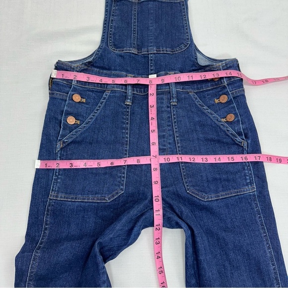 Madewell Women’s size Small Dark Blue Denim Jean Stretch Overalls - Picture 11 of 13